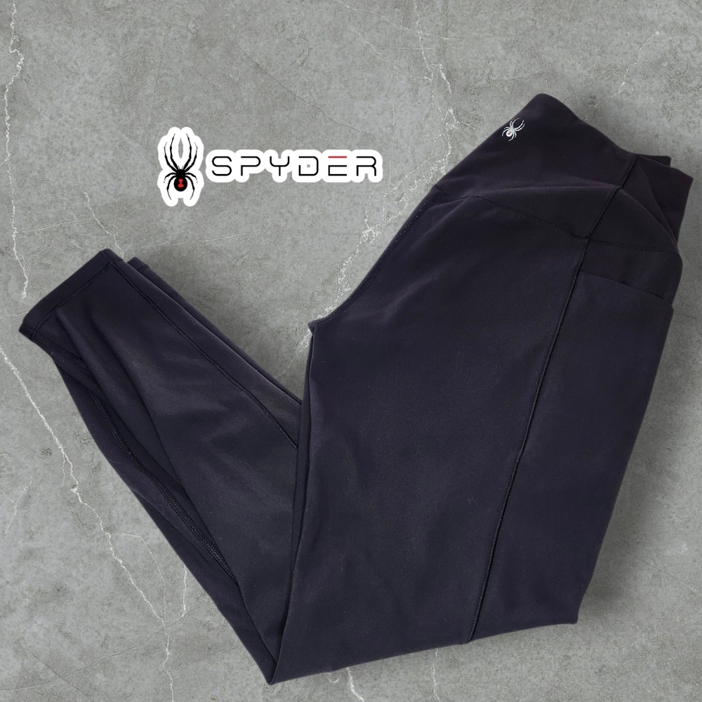 SPYDER Black High-Waist Leggings With Side Pockets - Medium